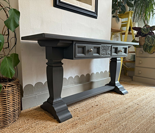 Newly refurbished console table / sideboard large solid wood