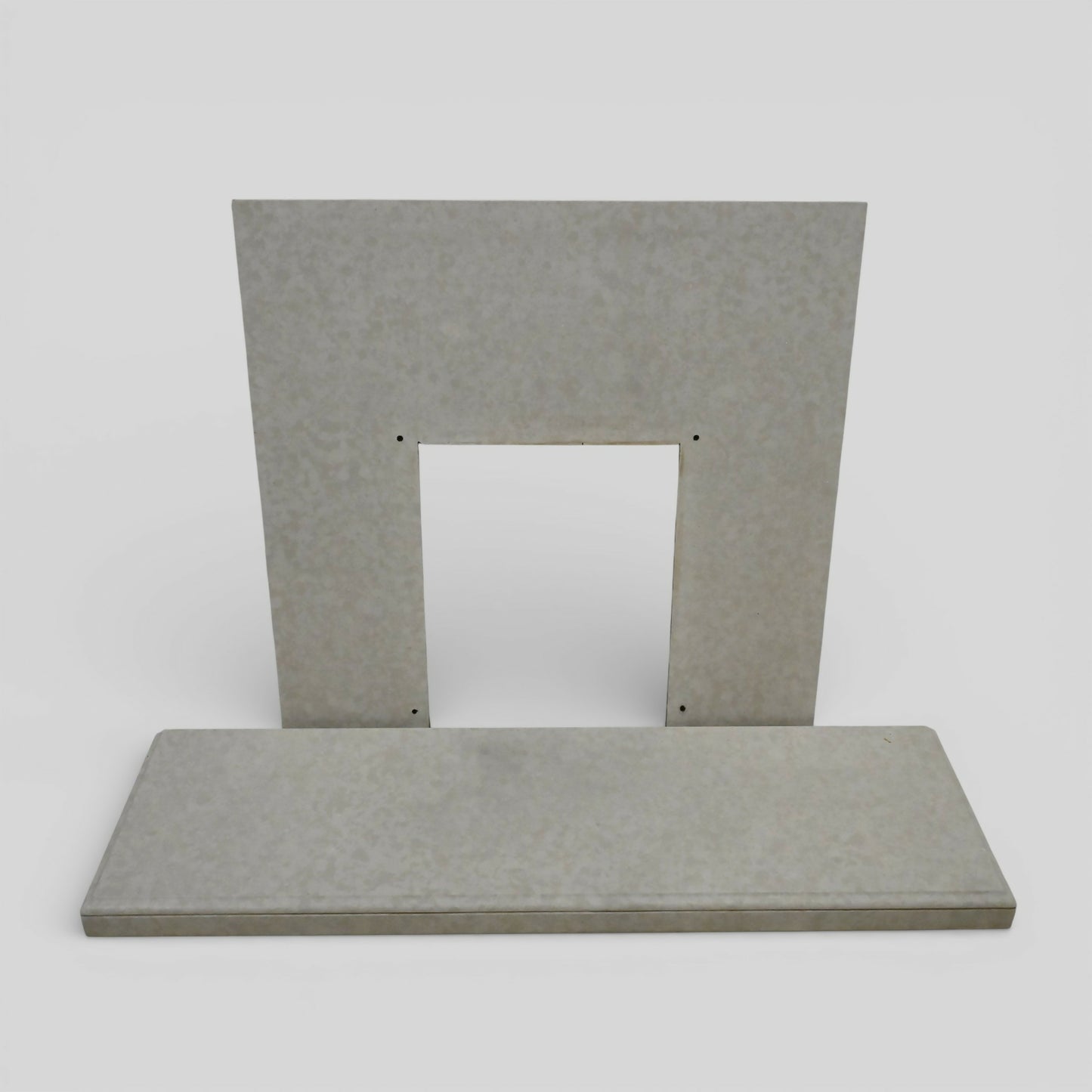 Marble Hearth and Fire Surround Fireplace White Beige Marble 2 Piece