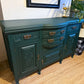 Newly refurbished antique sideboard solid oak green Edwardian