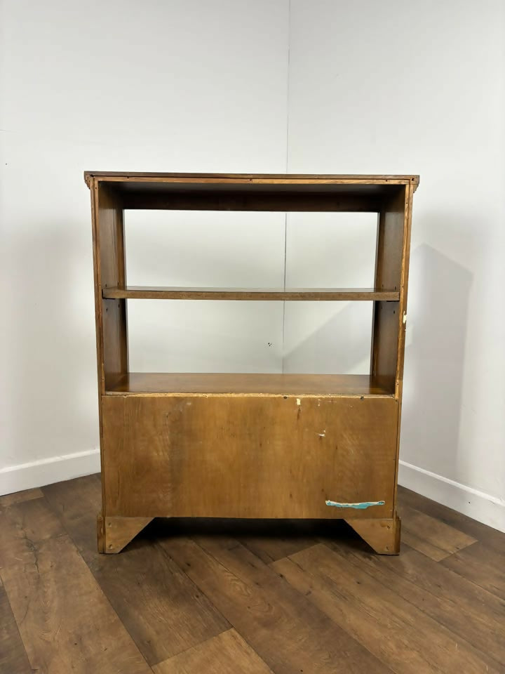 Priory Oak Bookcase with Linen Fold Doors
