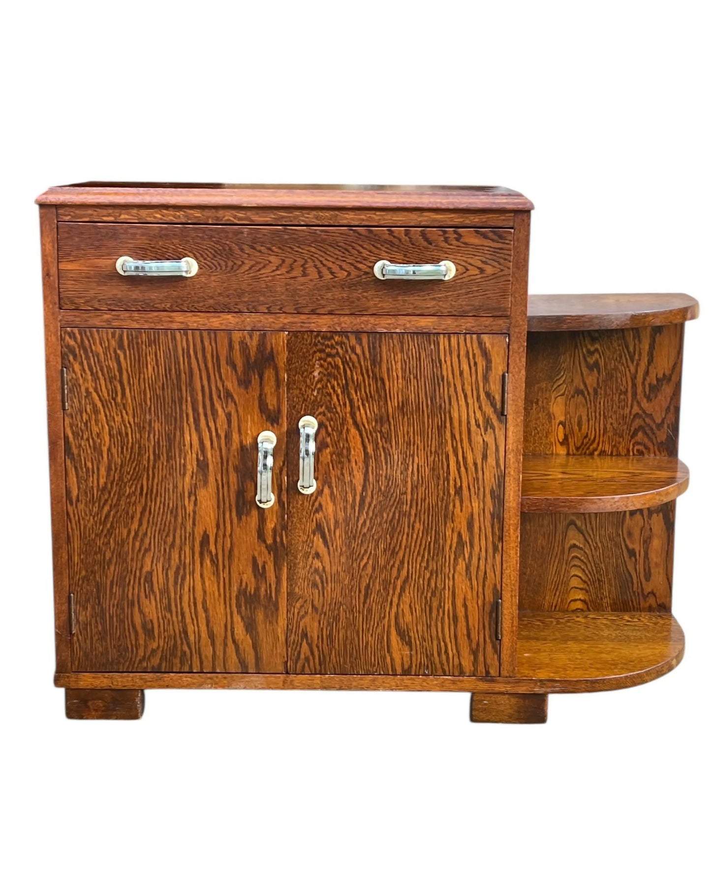 Art Deco Oak side table / cupboard / bedside by Brightwell