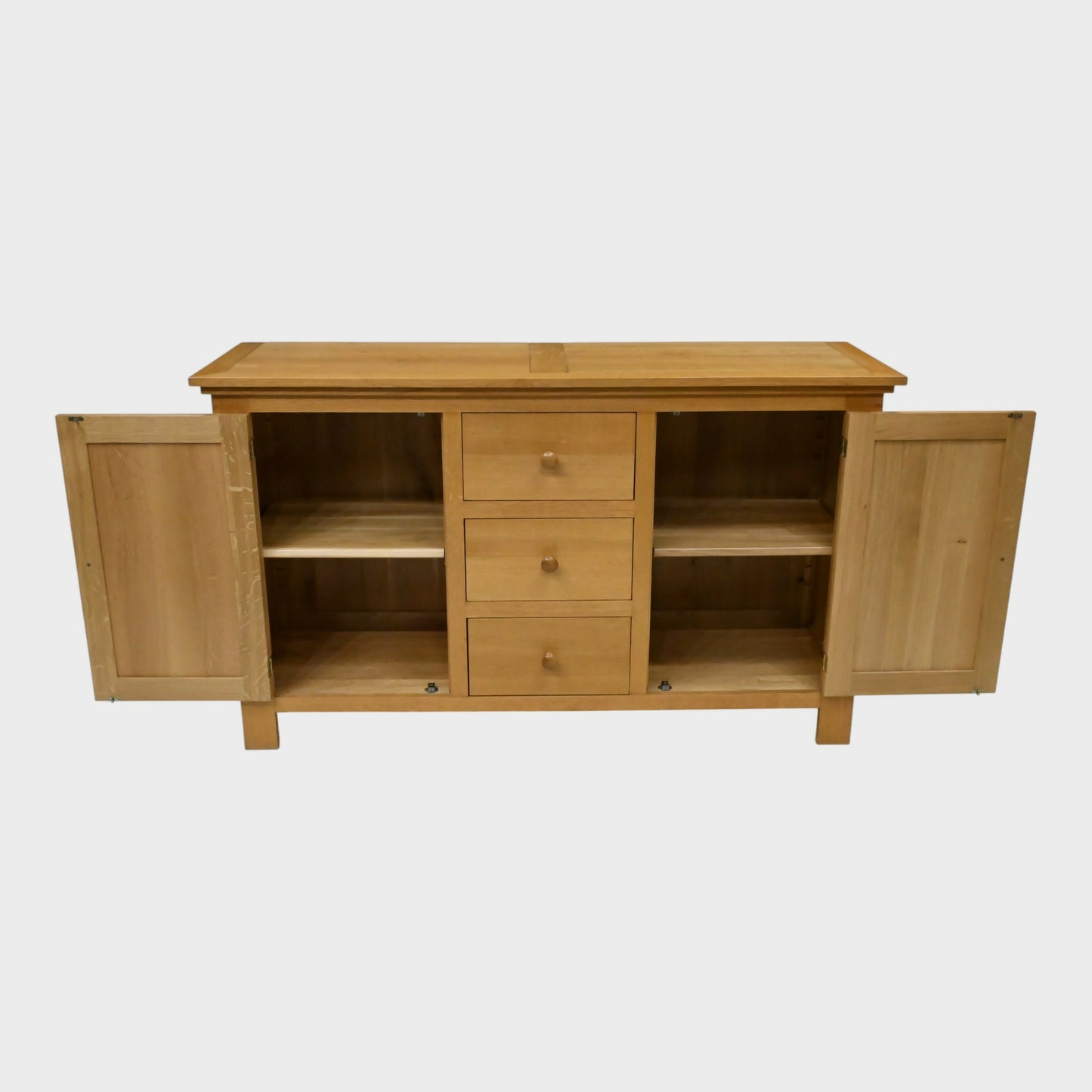Light Oak Sideboard 2 Cupboards 3 Central Drawers Shelves FREE UK Delivery*. SBR10990/0110E