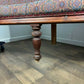 Very Large Vintage Mahogany Upholstered Bench