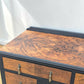 Vintage art deco black gold walnut burr wood desk dressing table
