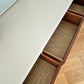 Vintage Taupe Dressing Table with Mirror and Queen Anne legs