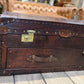 XXL Chestnut Brown Saddle Leather Reception Storage Trunk