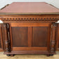 Desk Antique French Style Oak Double Sided Carved Pedestal Desk LOT 6514