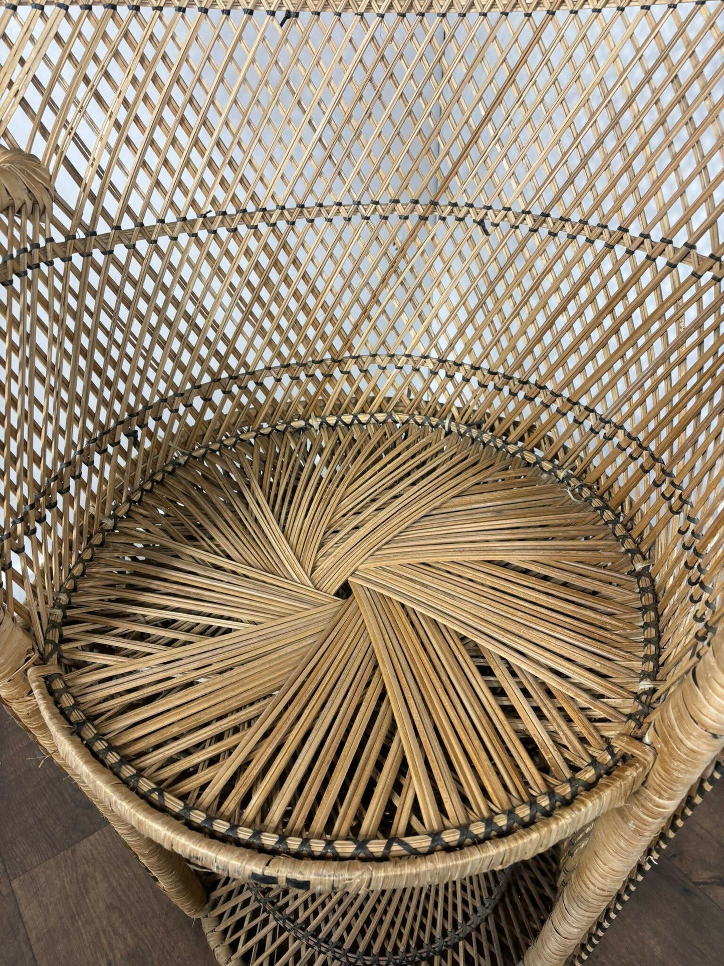 Vintage Woven Peacock Chair