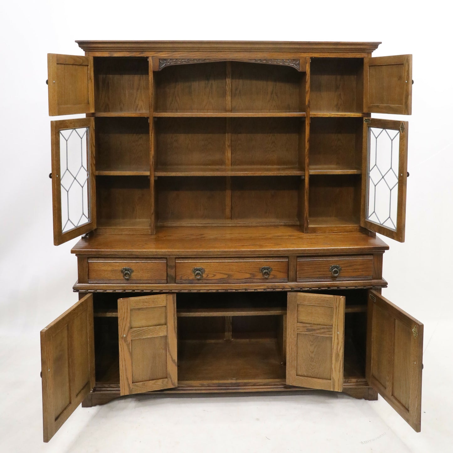 Old Charm Warwick Oak Dresser In Light Oak Finish Tudor Style FREE UK Delivery. SBR8897/1303D