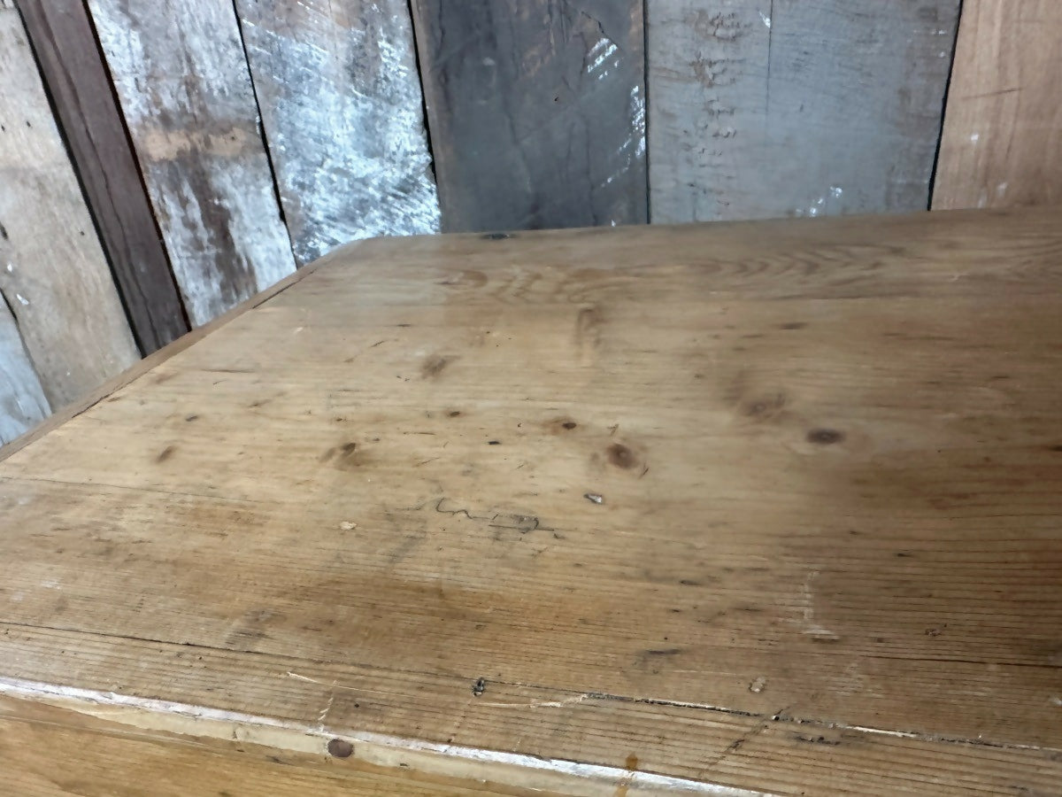 Vintage Victorian Pine Trunk Coffer Linen Box, c 1880