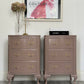 French Bedside Cabinets, Bedside Tables, Olympus, Chest Of Drawers Hand Painted In Damask, Dusty Pink