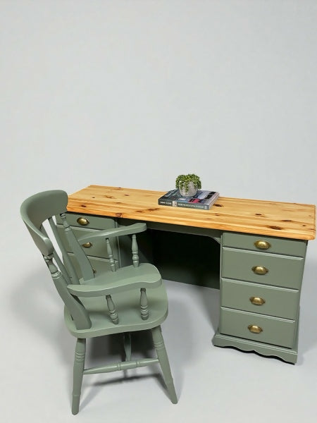 Solid pine desk & chair , cottage style , home office