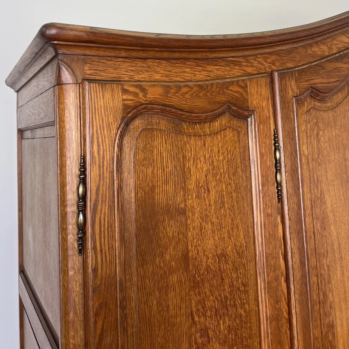 Wardrobe Vintage French Louis XVI Style Four Door Oak Carved Armoire LOT 6080