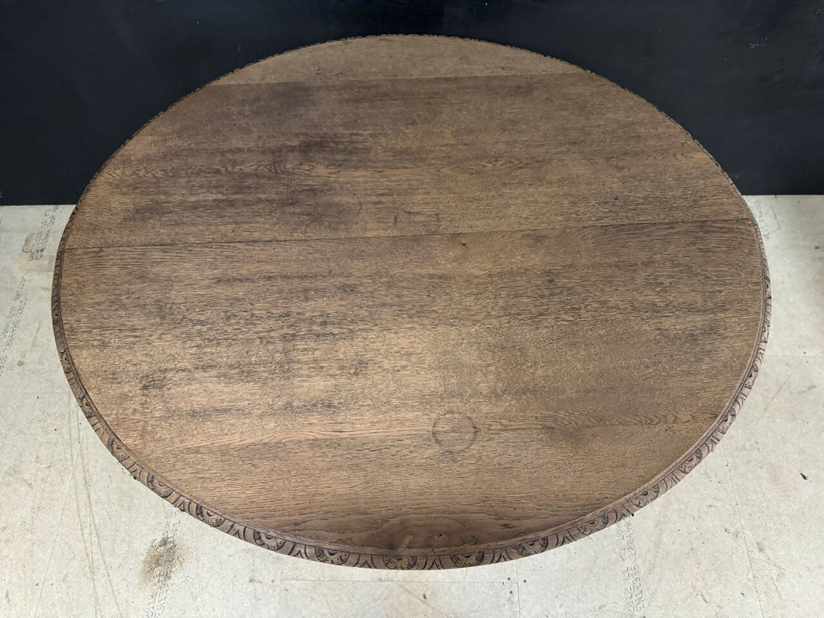 French Carved Oak Hunting Table
