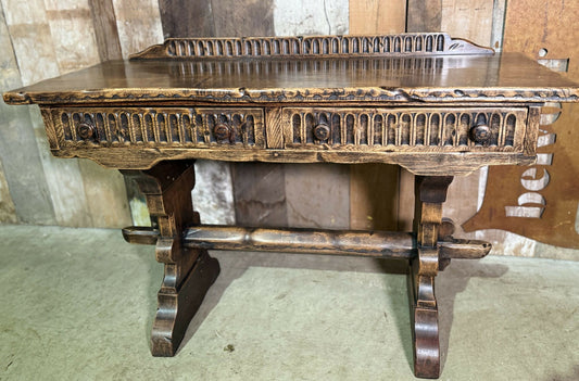 Vintage Solid Oak Monastic Console / Side Desk Table by Nigel Rupert Griffiths