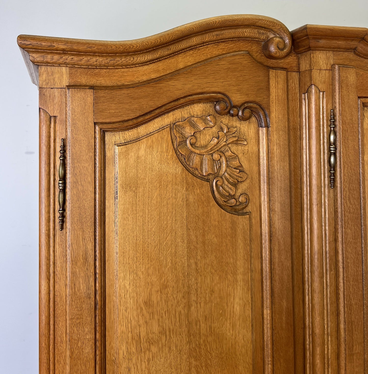 Wardrobe Vintage French Louis XVI Style Oak Four Door Carved Armoire LOT 6400
