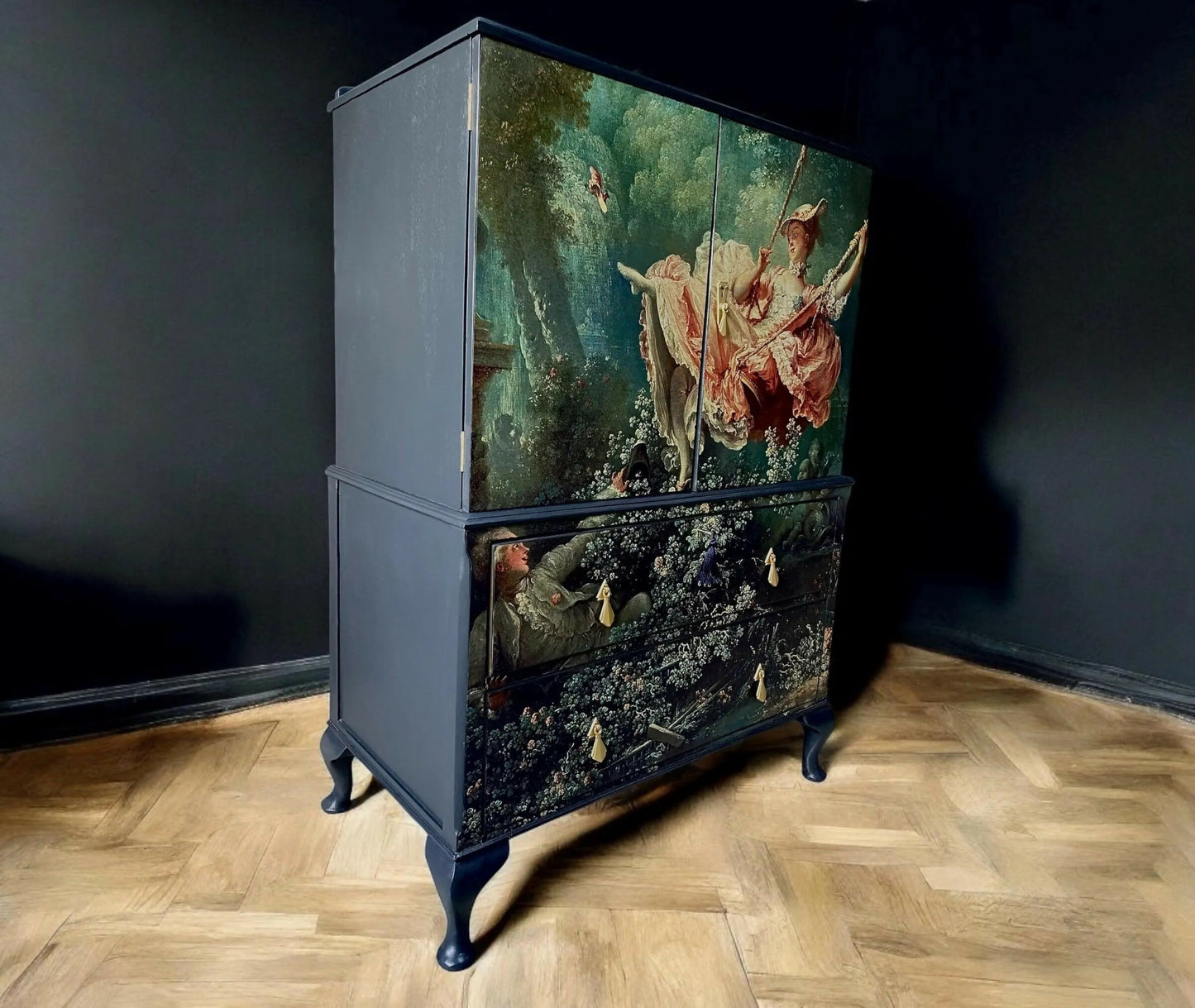 Upcycled Vintage Drinks Cabinet For Cocktail Lounge | Linen Cupboard | Bedroom Sto