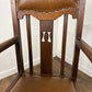 Edwardian Oak Art Nouveau Style Armchair