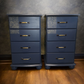 Navy blue bedside tables cabinets