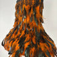 Vintage Barley Twist Standard Lamp with Handmade Feather Shade
