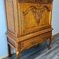 Cabinet Vintage French Style Oak Carved Sideboard with Drawer LOT 3757