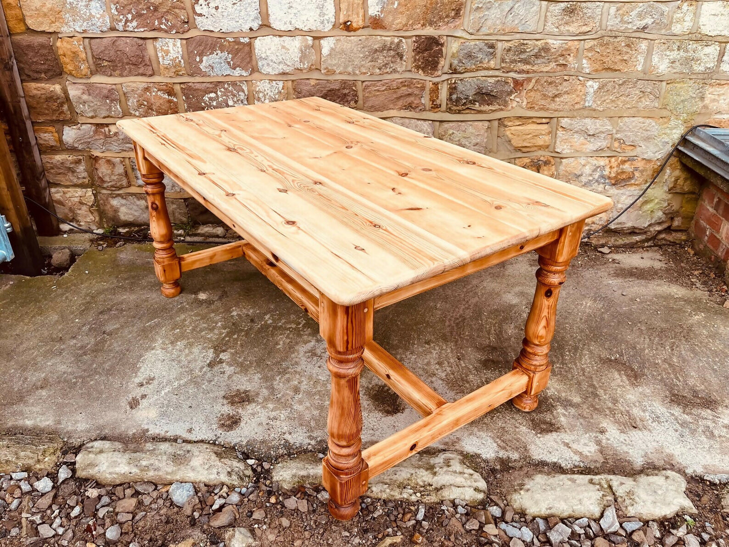 Solid Pine Farmhouse Dining Table | Rustic Country Refectory Table | Handmade Style | Natural Wood