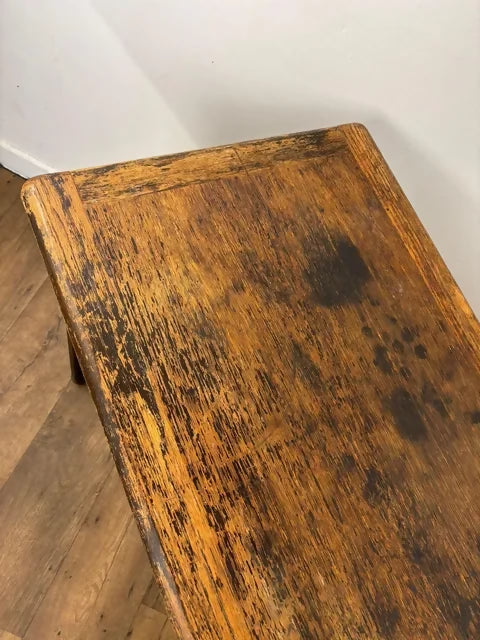 Vintage Oak Rustic Table With Drawer