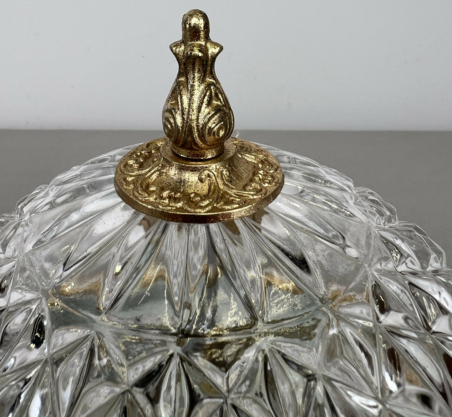 Ceiling Lamp Vintage French Brass Crystal Glass Chandelier Pendant LOT 6470