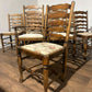 Set of Twelve Oak Yorkshire Style Ladderback Dining Chairs