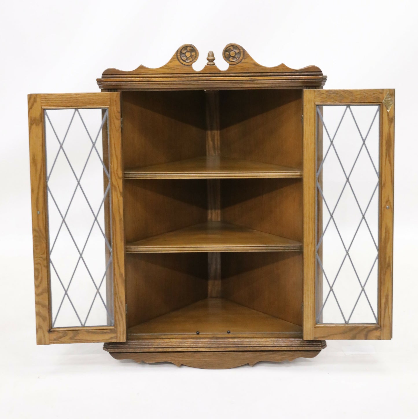 Old Charm Hanging Corner Display Cabinet in Light Oak #1914 FREE UK Delivery. SBR9687/2110D