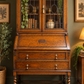 Antique Jacobean style glazed bureau bookcase