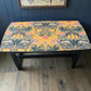 Navy Blue Coffee Table with Sealed Wild Animal Print Top