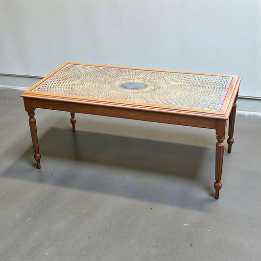 Regency style Rattan and Mahogany coffee table