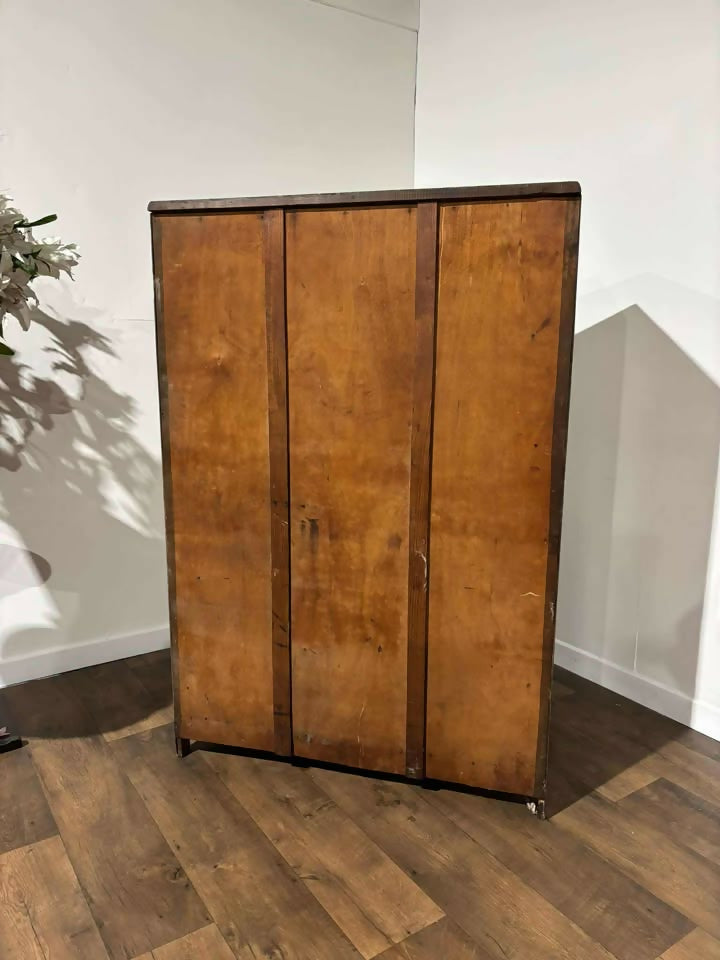 Vintage 1950's Walnut Two Door Wardrobe