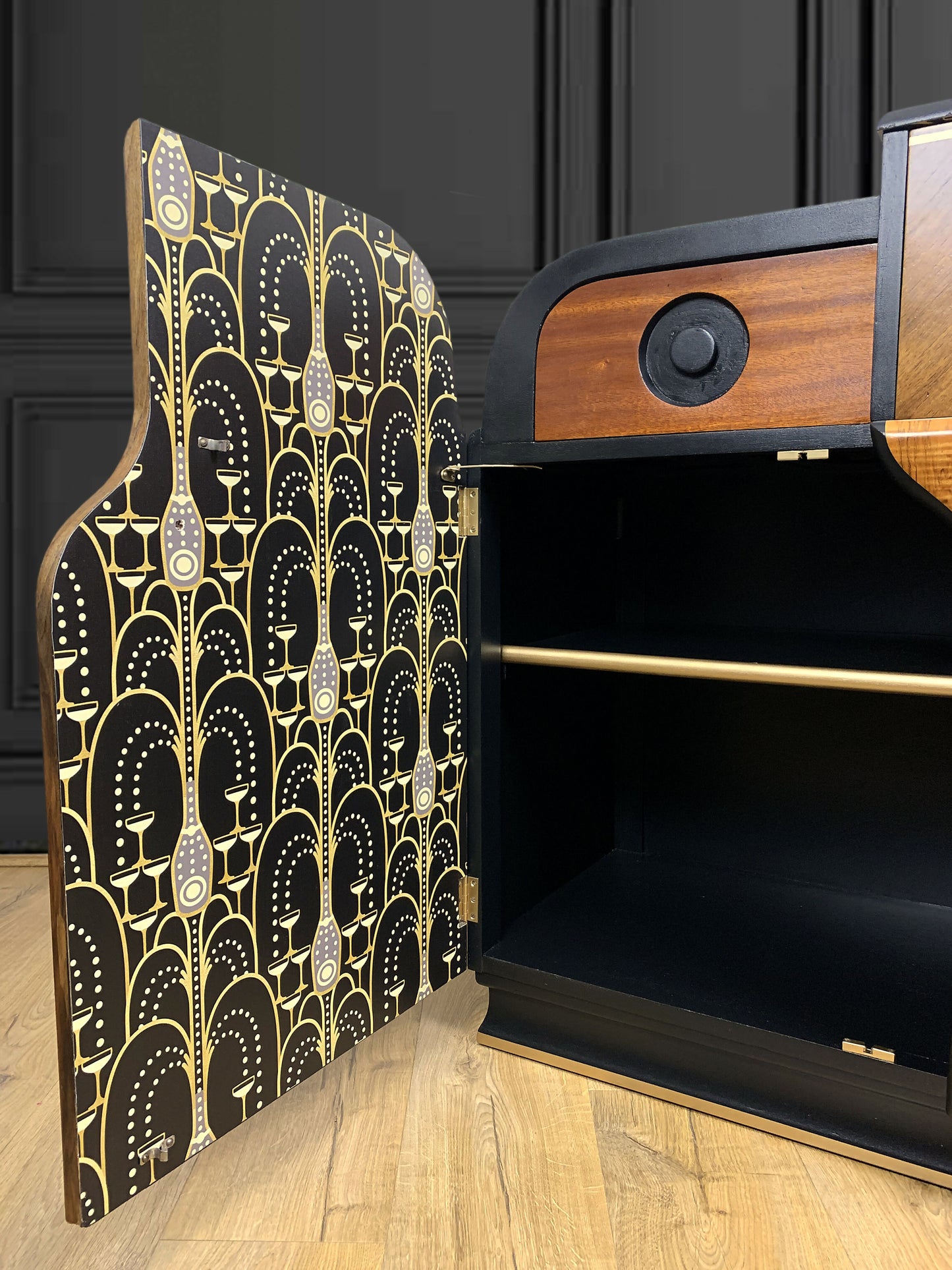 Large Art Deco Walnut Sideboard