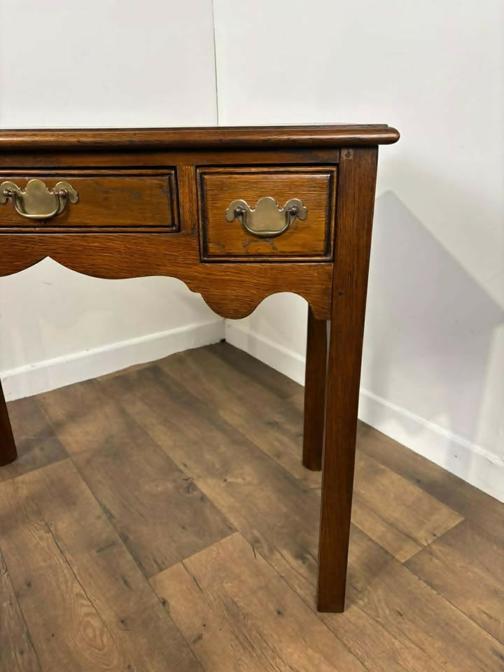 Reproduction Oak Lowboy Console Table
