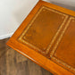 Reproduction Yew Twin Pedestal Desk with Leather Top