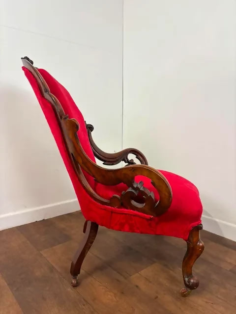 Victorian Mahogany Show Frame Easy Armchair