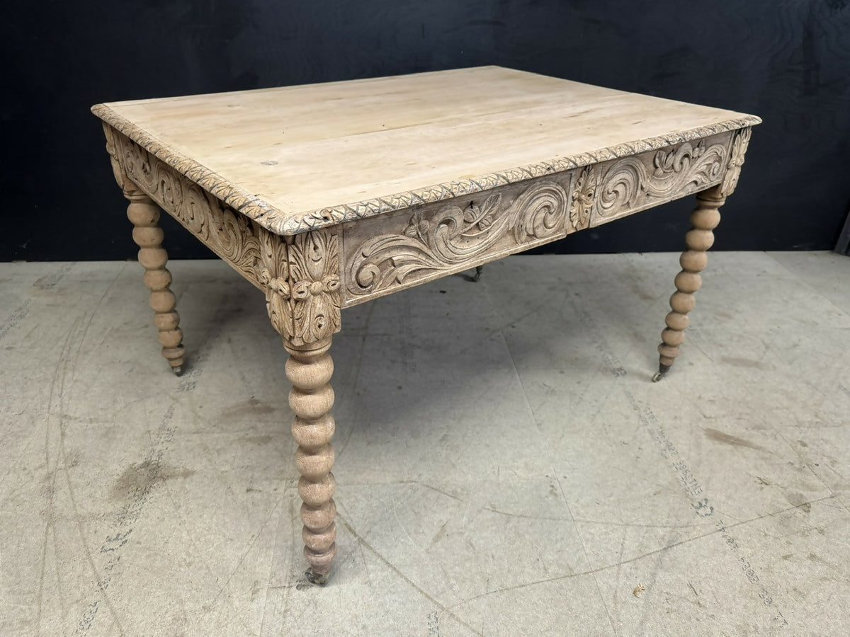 French Carved Oak Writing Table