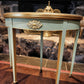 Georgian Demi-Lune Games/Card Table in Sage Green & Gold - Regency Style