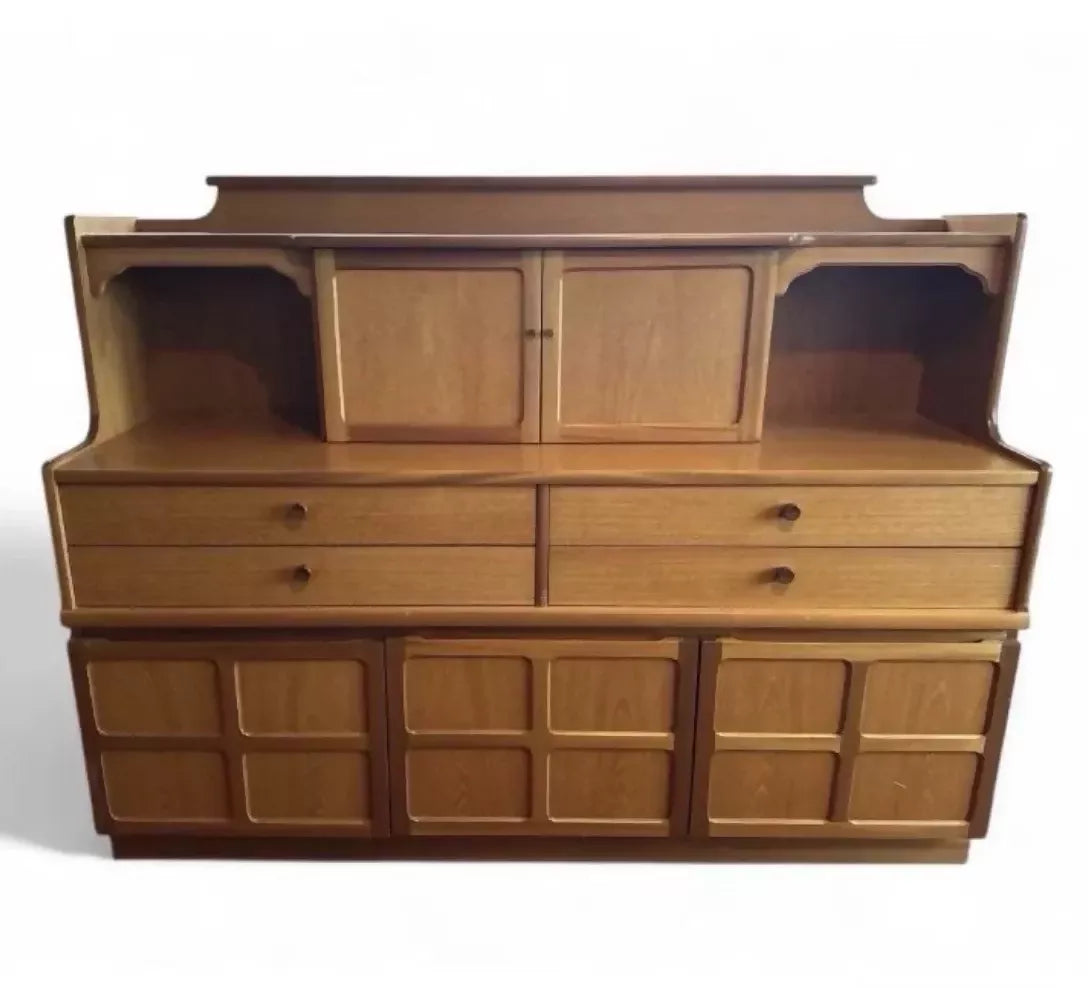 Nathan Squares Teak Sideboard Mid Century Wall Unit Vinyl Storage Drinks Cabinet UK