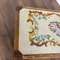 Vintage Oak Stool with Embroidered Pad