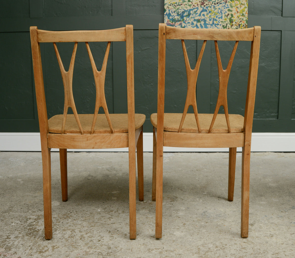 4 Mid Century Dining Chairs Lebus Link - 1950s - 1960s