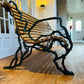 Cast Iron Garden Bench Seat Chair Oak Wood