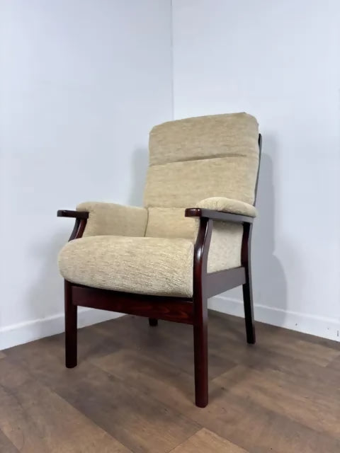 Vintage High Back Upholstered Armchair