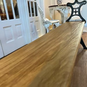 Reversible Fully Restored Railway Tram Garden Bench Cast Iron with Oak Wood, Victorian