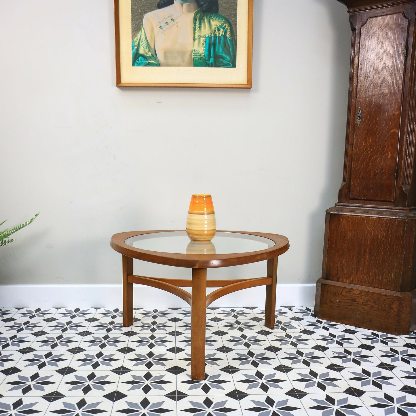 Nathan Coffee Table in Teak with Glass Top 1960s