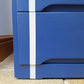 Small Simple Blue Chest Of Drawers With A White Stripe