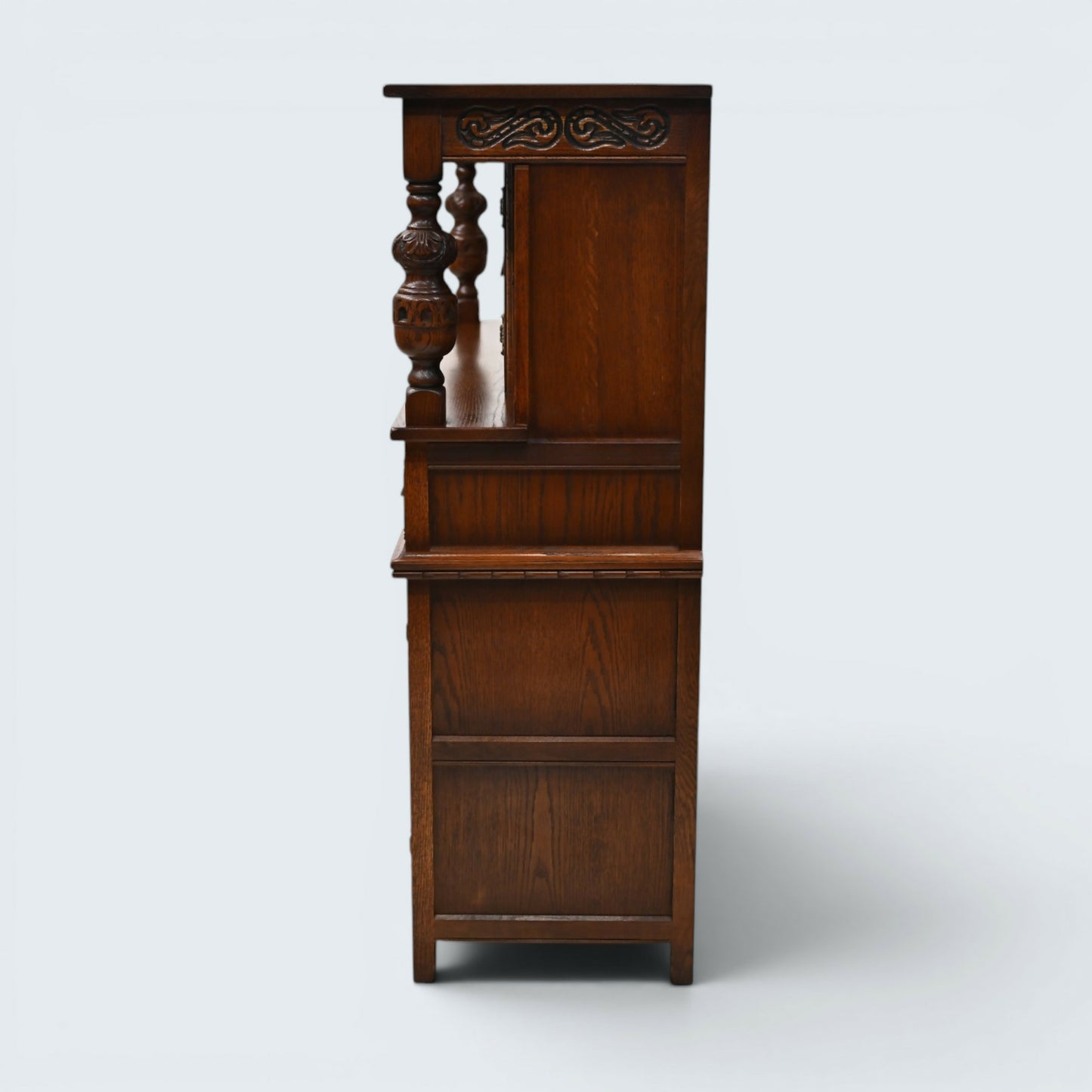 Old Charm Gothic Court Cupboard Buffett Sideboard Light Oak FREE UK Delivery.