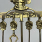 Fireplace Set Vintage French Style Brass 5 Piece Companion Set LOT 6445